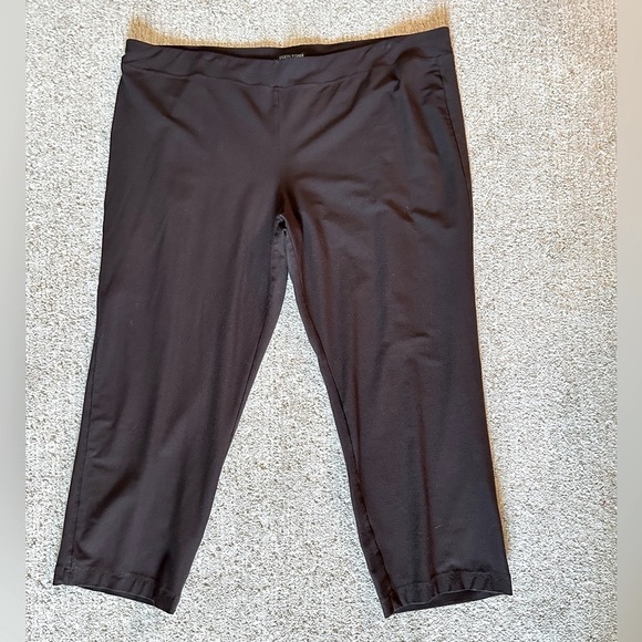 EILEEN FISHER KNIT Brown elastic waist coastal grandma stetch ankle pants 2X - Picture 1 of 11